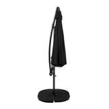 Guarda-Sol Suspenso 3 m com Base Tipo Leque – Preto