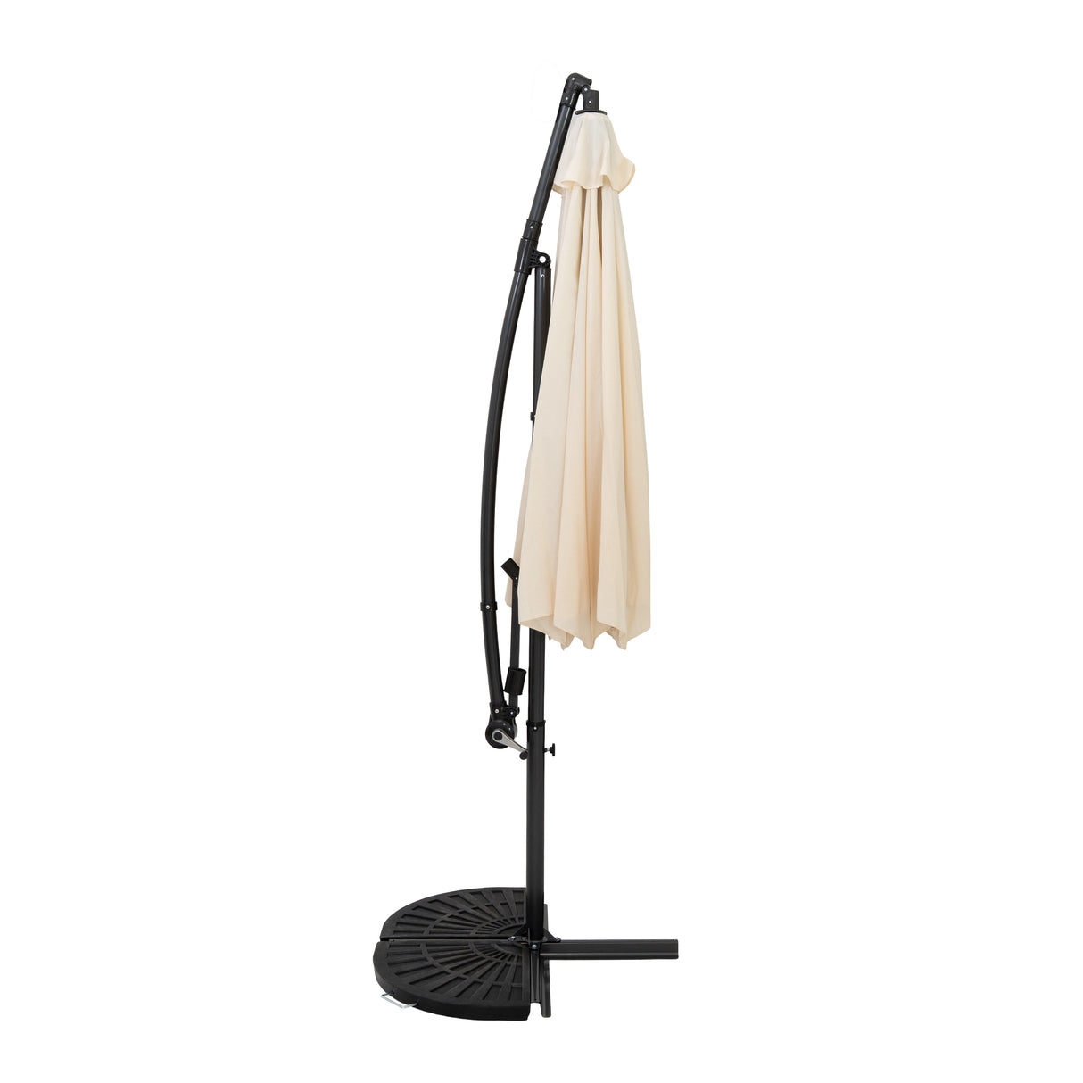 Guarda-Sol Suspenso 3 m com Base Tipo Leque – Creme