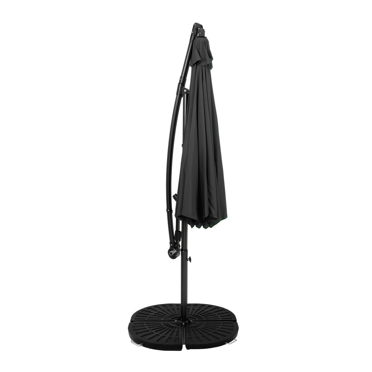 Guarda-Sol Suspenso 3 m com Base Tipo Leque – Cinzento