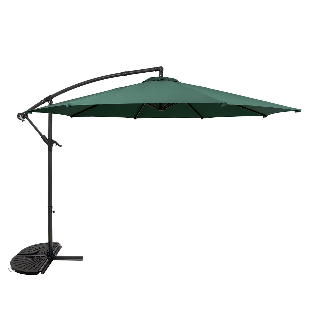 Guarda-Sol Suspenso 3 m com Base Tipo Leque – Verde