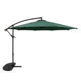 Guarda-Sol Suspenso 3 m com Base Tipo Leque – Verde