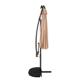Guarda-Sol Suspenso LED 3 m com Base Tipo Leque – Bege