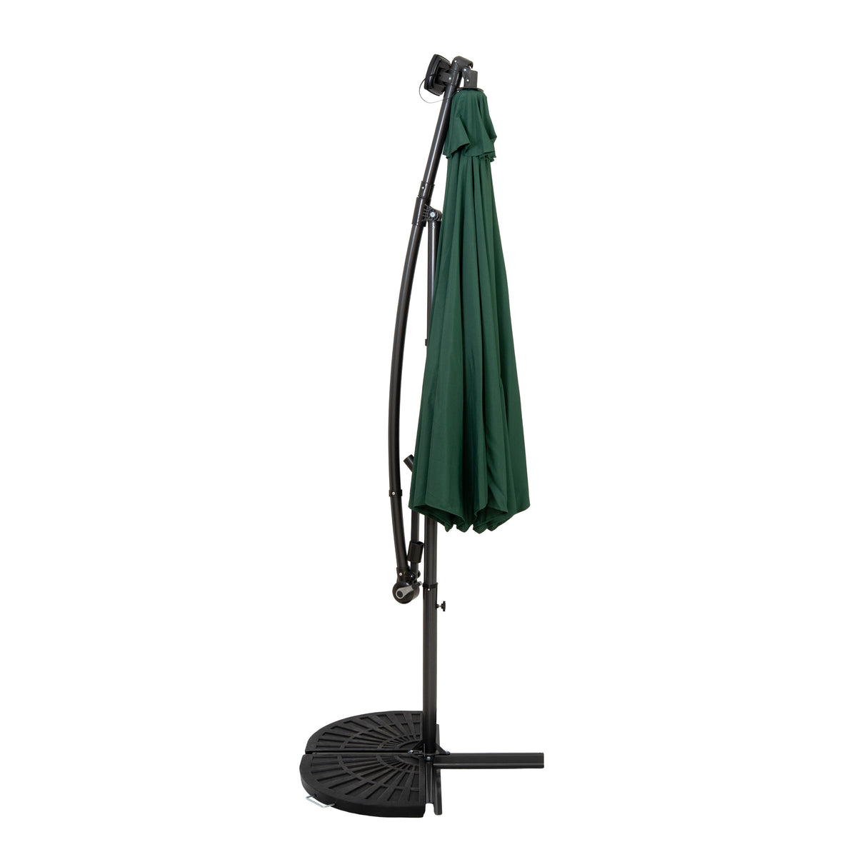 Guarda-Sol Suspenso LED 3 m com Base Tipo Leque – Verde