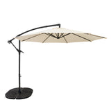 Guarda-Sol Suspenso 3 m com Base Tipo Leque Completa – Creme