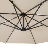 Guarda-Sol Suspenso 3 m com Base Tipo Leque Completa – Creme