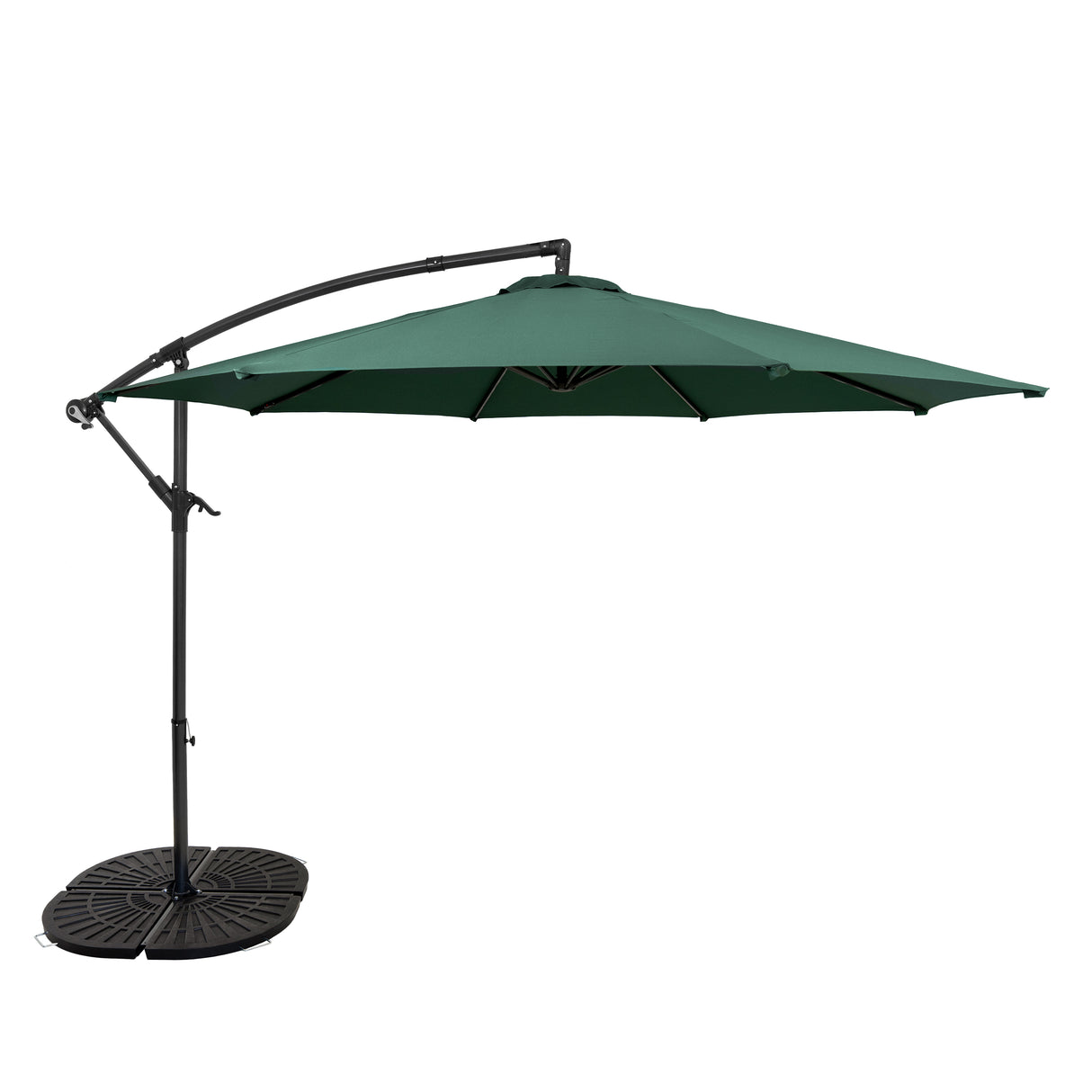 Guarda-Sol Suspenso 3 m com Base Tipo Leque Completa – Verde