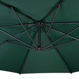Guarda-Sol Suspenso 3 m com Base Tipo Leque Completa – Verde