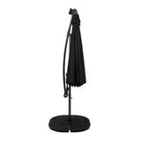 Guarda-Sol Suspenso LED 3 m com Base Tipo Leque Completa – Preto
