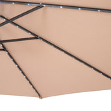Guarda-Sol Suspenso LED 3 m com Base Tipo Leque Completa – Bege