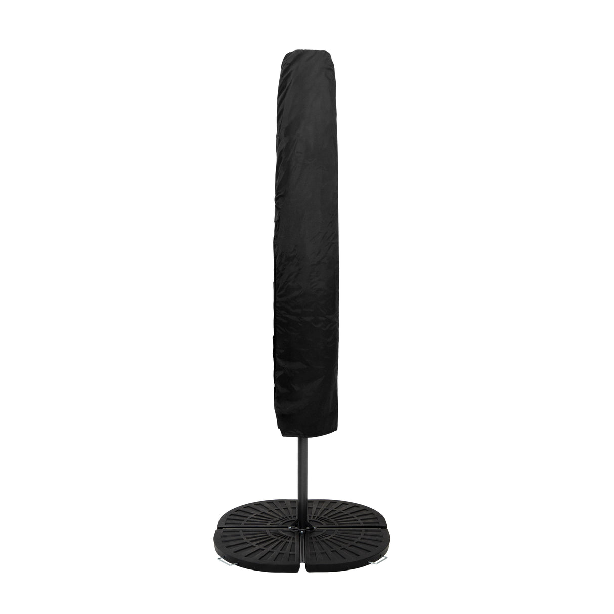 Guarda-Sol Suspenso LED 3 m com Base Tipo Leque Completa – Cinzento