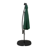 Guarda-Sol Suspenso LED 3 m com Base Tipo Leque Completa – Verde