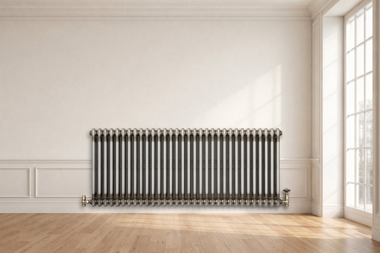 Radiador Tradicional de 2 Colunas com Válvulas - 600 x 1460mm - Metal Cru