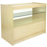 Expositor comercial C1200 em madeira de cor bordo