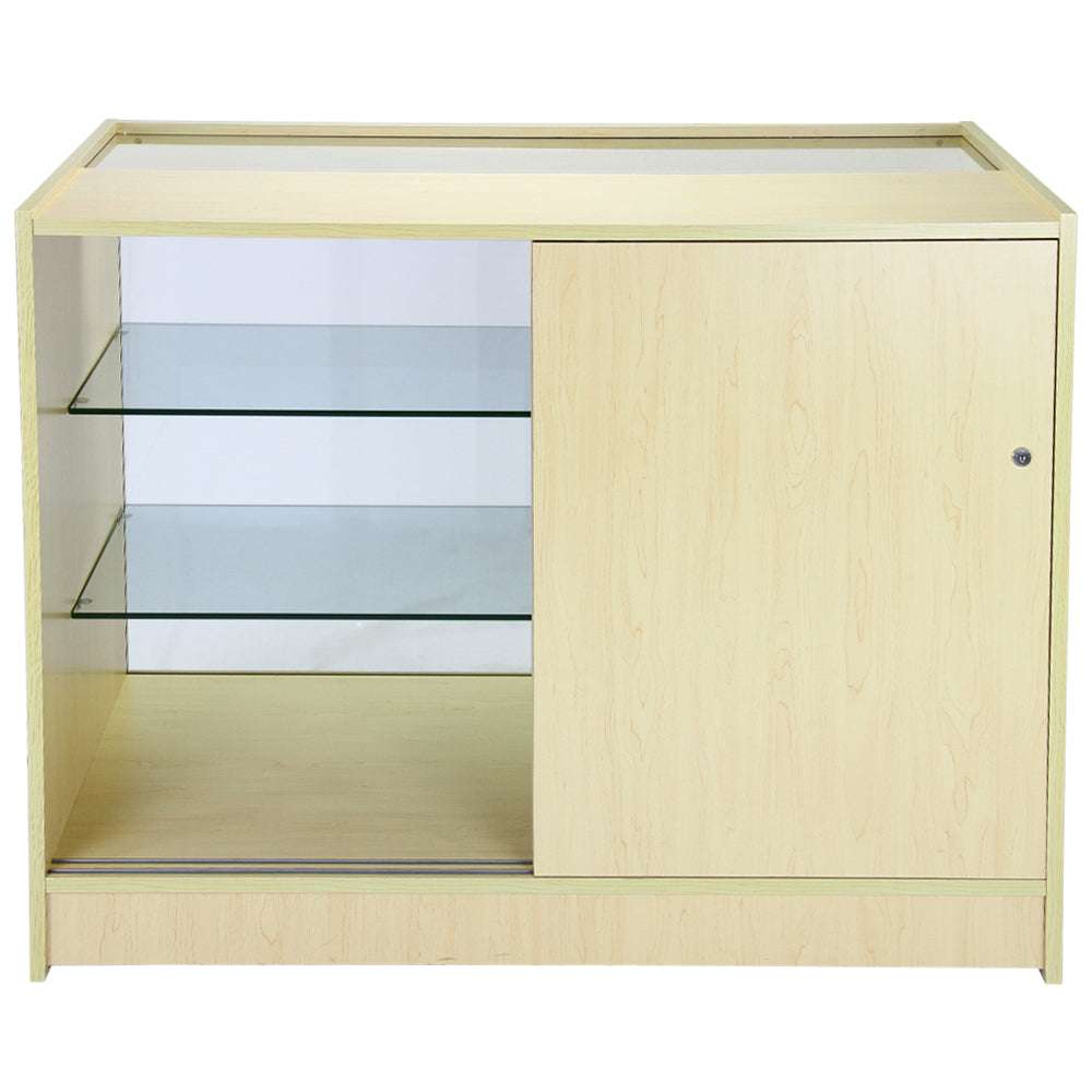 Expositor comercial K1200 em madeira de cor bordo
