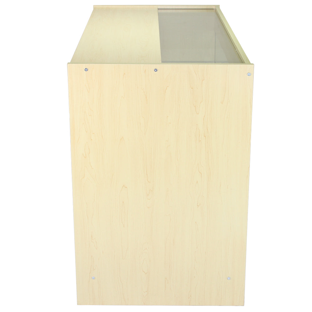Expositor comercial K1200 em madeira de cor bordo