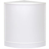 Móvel de canto Gemini C1200 em branco brilhante, com design moderno e acabamento liso, ideal para otimizar espaços pequenos
