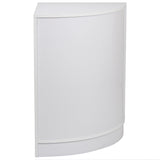Expositor comercial de canto curvado CM60 em MDF e acabamento branco