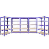 3 x Q-Rax Racking Azul 90 x 50 x 180 cm + 2 x Racking Azul 120 x 50 x 180 cm