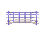 3 x Q-Rax Racking Azul 90 x 50 x 180 cm + 2 x Racking Azul 120 x 50 x 180 cm