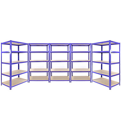3 x Q-Rax Racking Azul 90 x 50 x 180 cm + 2 x Racking Azul 120 x 50 x 180 cm