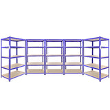 3 x Q-Rax Racking Azul 90 x 50 x 180 cm + 2 x Racking Azul 120 x 50 x 180 cm