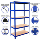 Estante Industrial T-Rax em Aço Sem Parafusos Azul 90cm de Largura