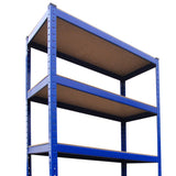 9 unidades de prateleiras metálicas azuis T-Rax, 90 cm x 45 cm x 180 cm