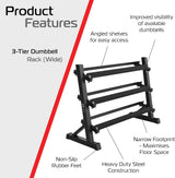 Suporte de Halteres 3 Níveis Largo Body Revolution