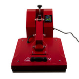 Prensa Térmica para Sublimação de Camisetas PixMax, 38 cm x 38 cm, Modelo Clam, Vermelha