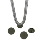 Protetores de pés de mesa cinzentos de 10 mm, com formato circular e textura antiderrapante, ideais para proteger superfícies