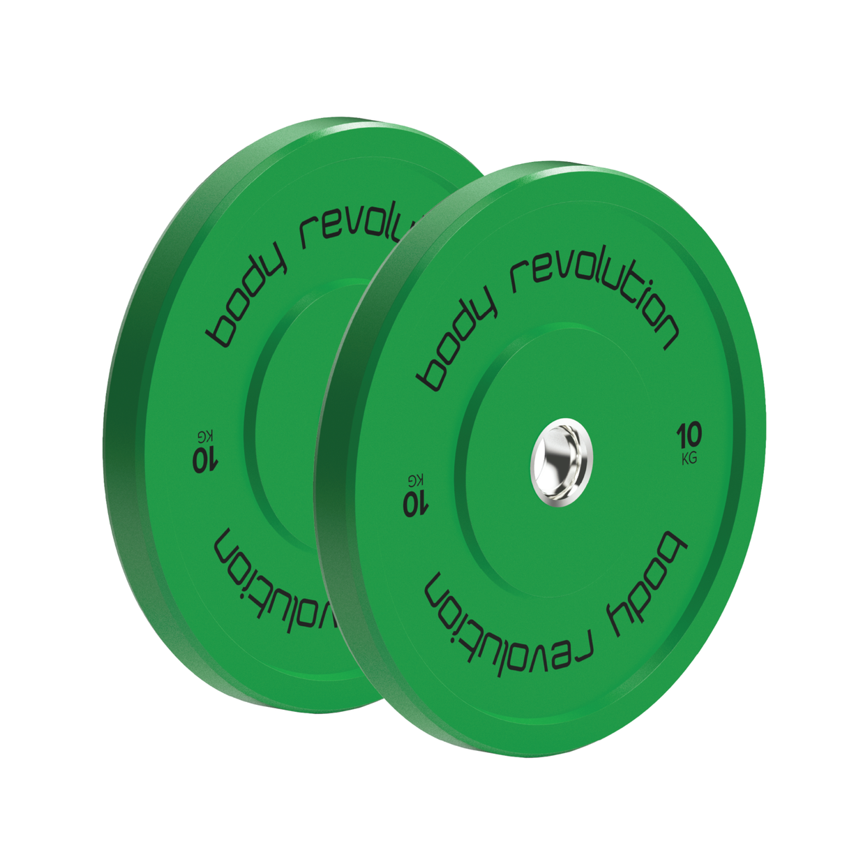 Body Revolution Conjunto de 2 Discos Bumper Olímpicos de 10 kg – Verde