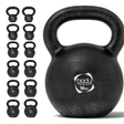 Kettlebell em ferro fundido de 16 kg, com acabamento texturizado e alça robusta, ideal para treino de força e resistência