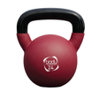 Kettlebell de neopreno vermelho de 24kg com alça preta, superfície lisa e logotipo da Body Revolution em destaque