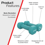2 halteres de neoprene de 0,75 kg
