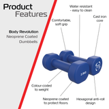 Halteres de neoprene 2 x 2,5 kg