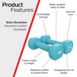 2 halteres de neoprene de 1 kg