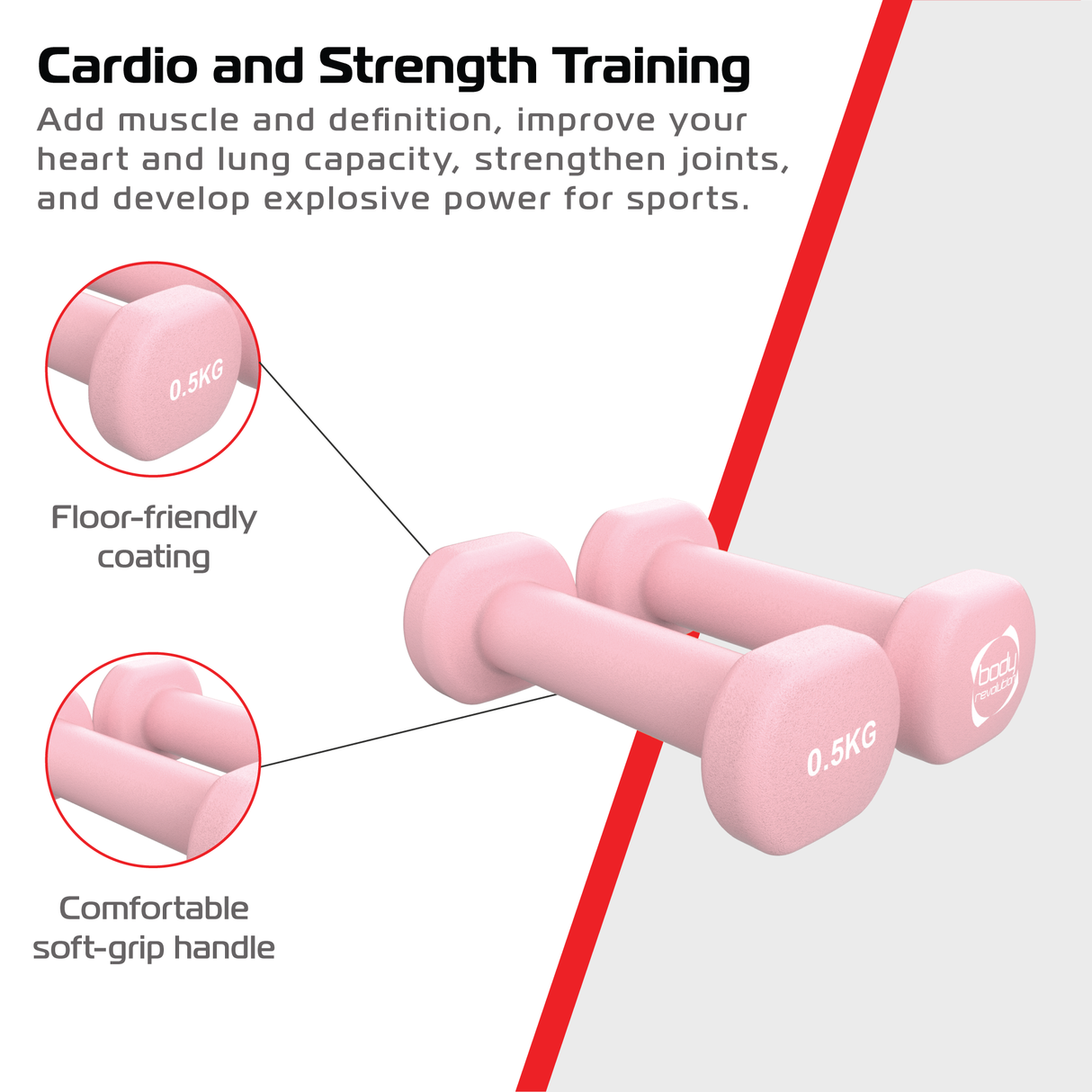 2 Halteres de Neoprene de 0,5 kg