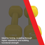 2 halteres de neoprene de 1,5 kg