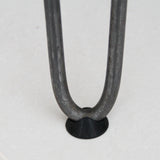 Protetor de pés de mesa preto de 12 mm, com formato cônico e superfície lisa, ideal para proteger pisos e evitar arranhões