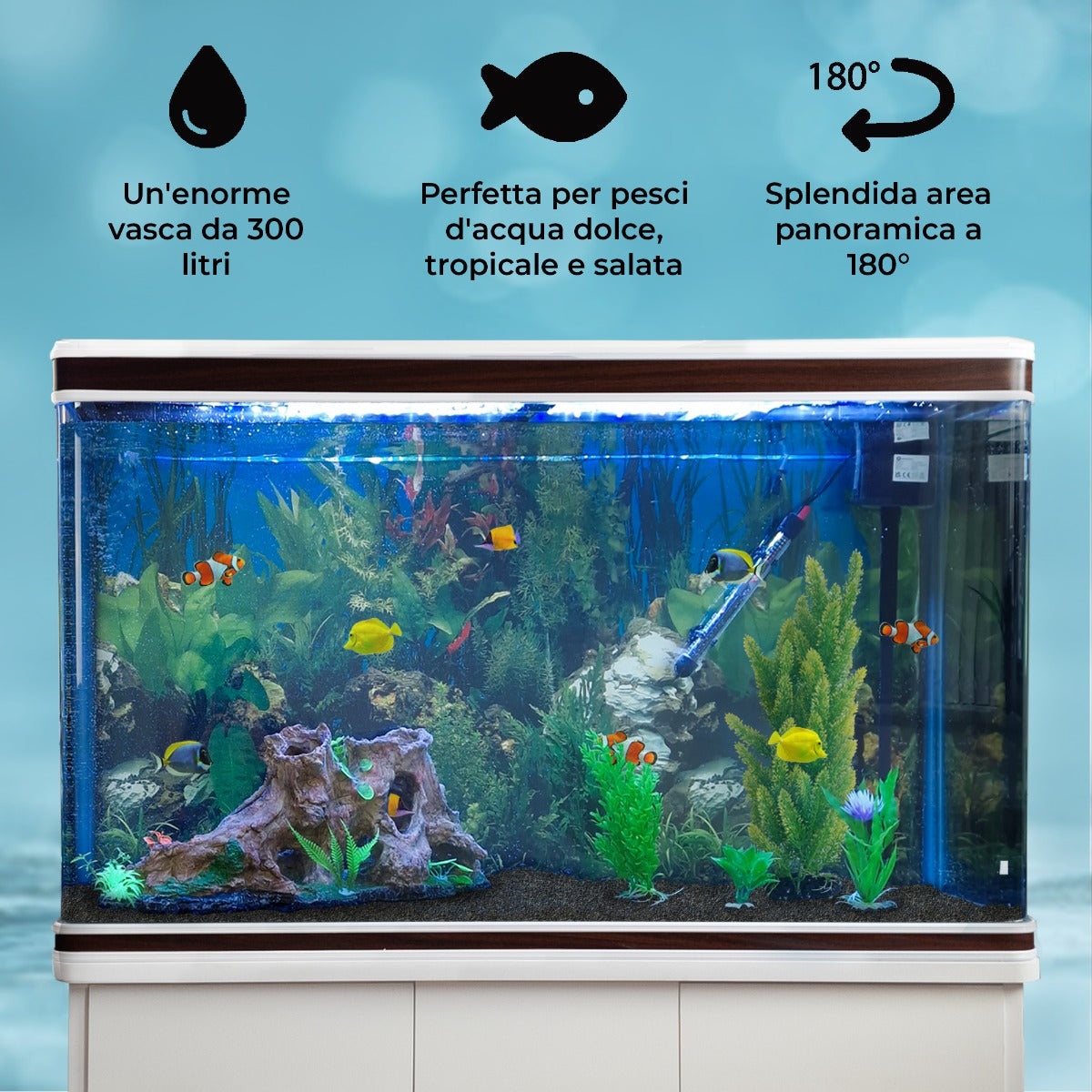 Aquá rio 300L Completo com Móveis Brancos