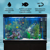 Aquá rio 300L com Móveis Pretos, Acessórios e Cascalho Branco