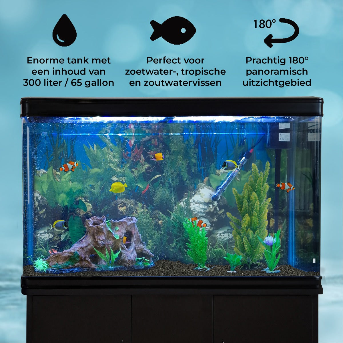 Aquá rio 300L Completo com Móveis Pretos