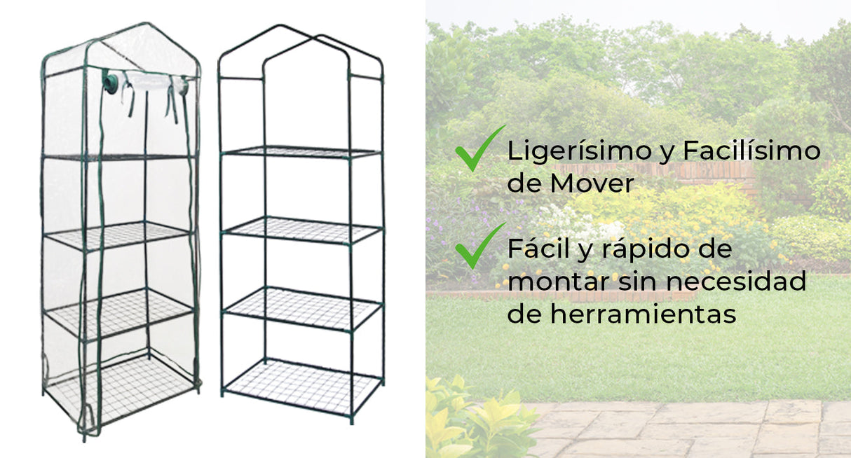 Estufa 4 camadas com tampa de PVC pequenas prateleiras de plá stico para cultivo de casa e jardim externo