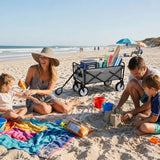 Carrinho Dobrável Todo-o-Terreno para Praia e Festivais Cinzento