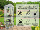 Estufa 4 camadas com tampa de PVC pequenas prateleiras de plá stico para cultivo de casa e jardim externo