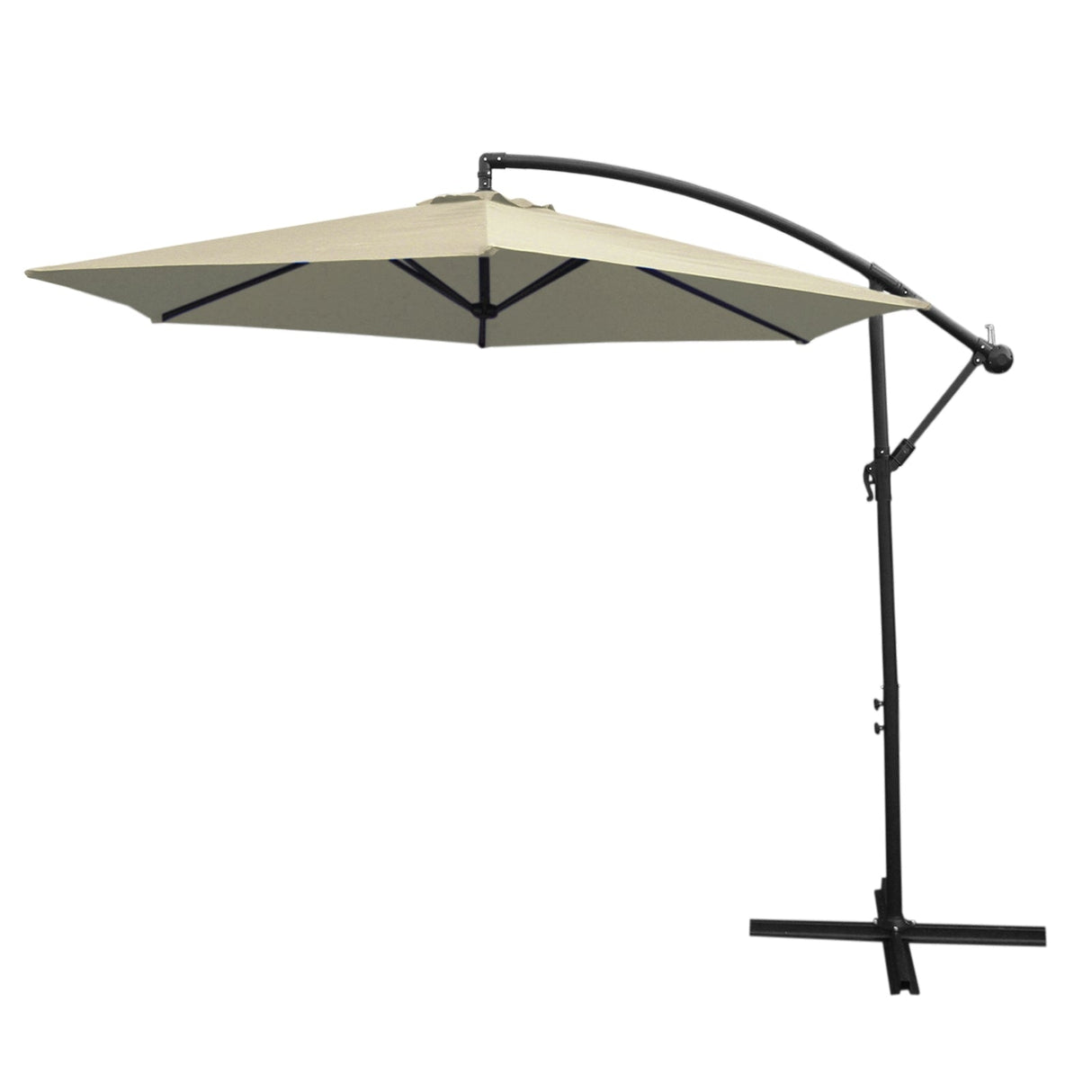 Guarda-chuva Cantilever Creme 3m com Mecanismo de Manivela e Capa Impermeá vel Gratuita