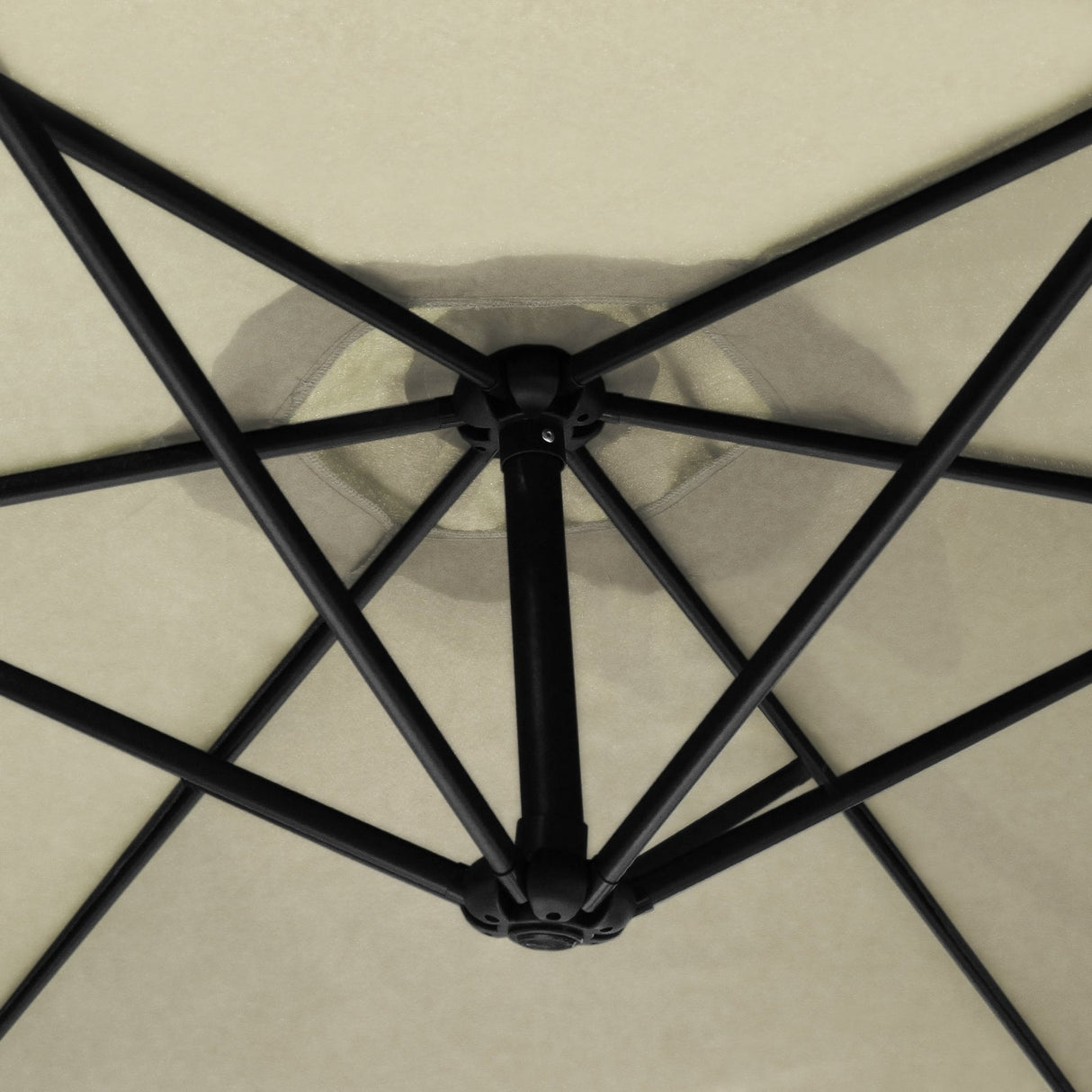 Guarda-chuva Cantilever Creme 3m com Mecanismo de Manivela e Capa Impermeá vel Gratuita
