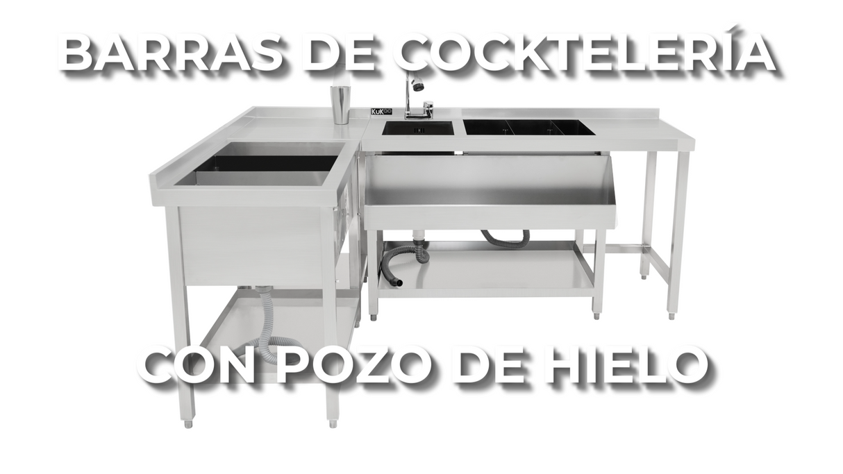 Pack de Estação de Bar - Estação de Bar para Coquetéis com Unidade de Poço de Gelo e Unidade Modular de Canto
