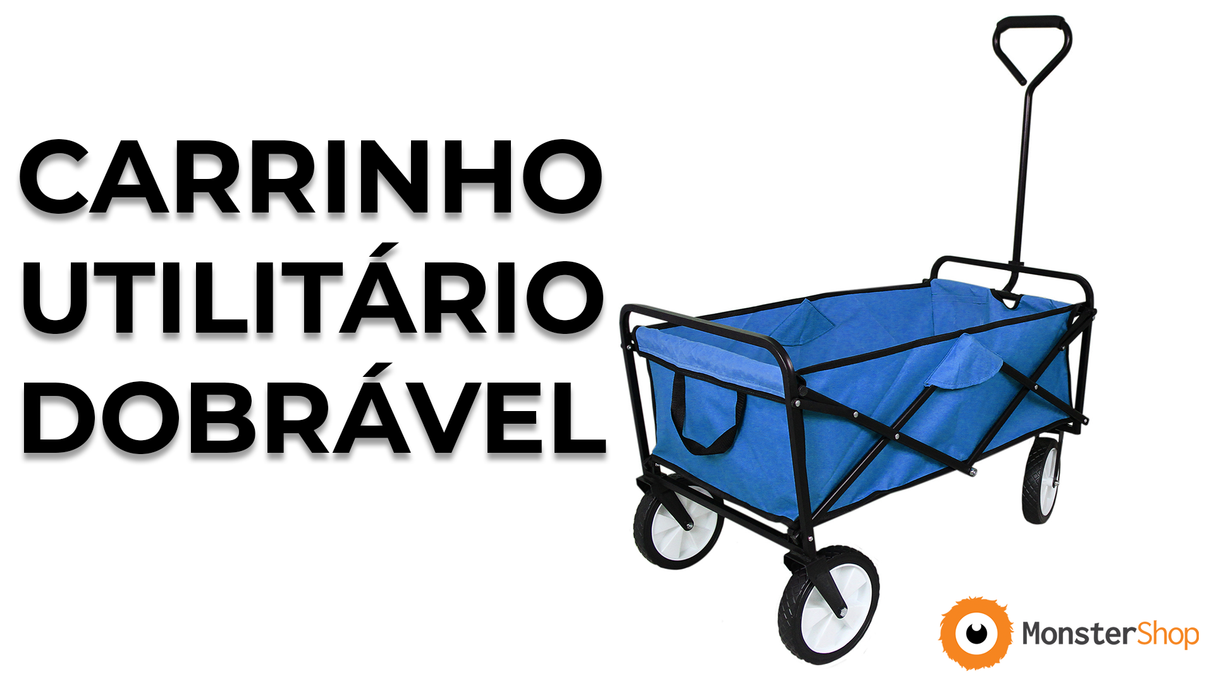 Carrinho Dobrável Todo-o-Terreno para Praia e Festivais Azul