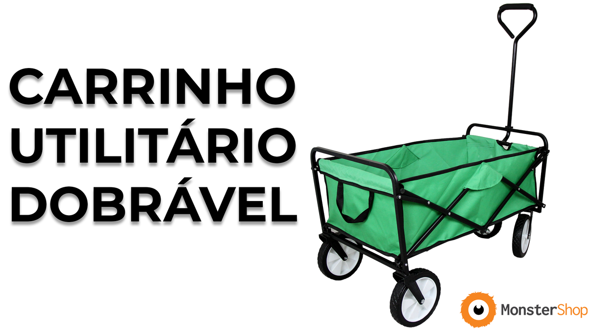 Carrinho Dobrável Todo-o-Terreno para Praia e Festivais Verde